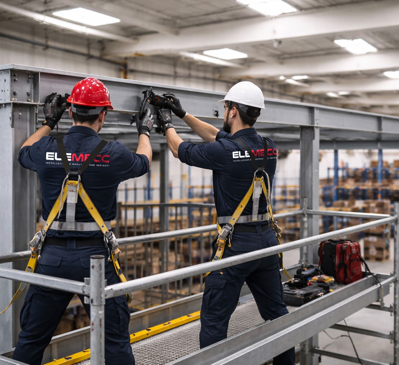 montaggio di soppalchi industriali da parte di tecnici specializzati in stabilimento produttivo